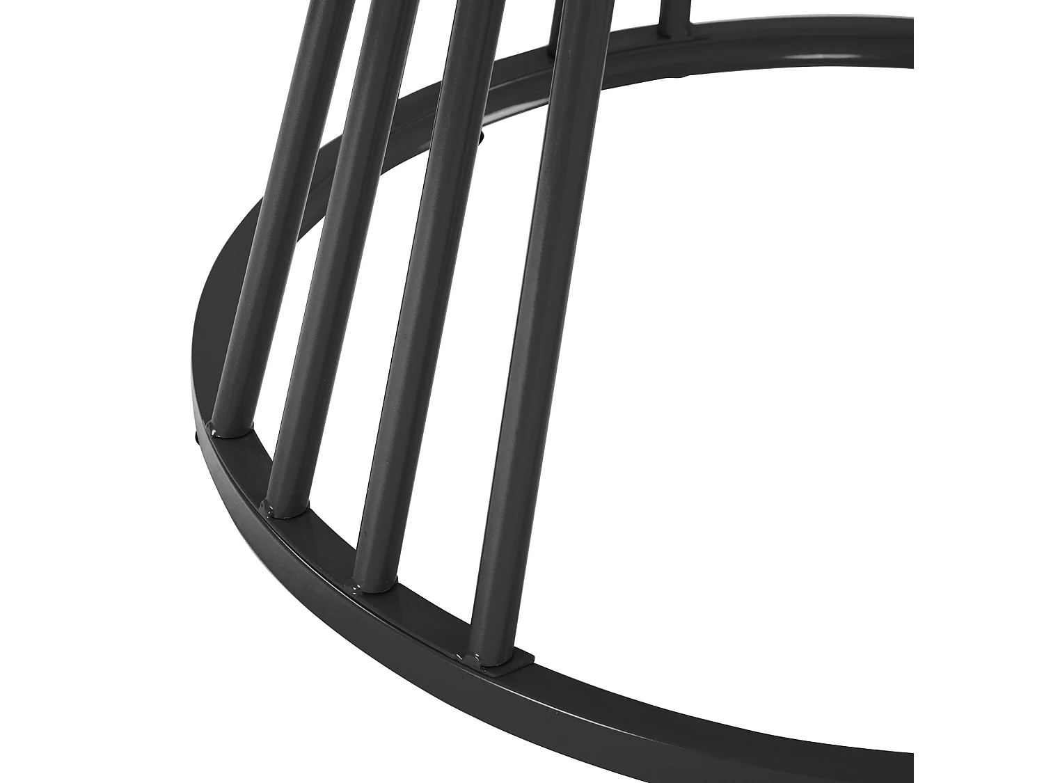 Table à manger ronde 100/75 cm avec motif marbre MDF noir et métal noir