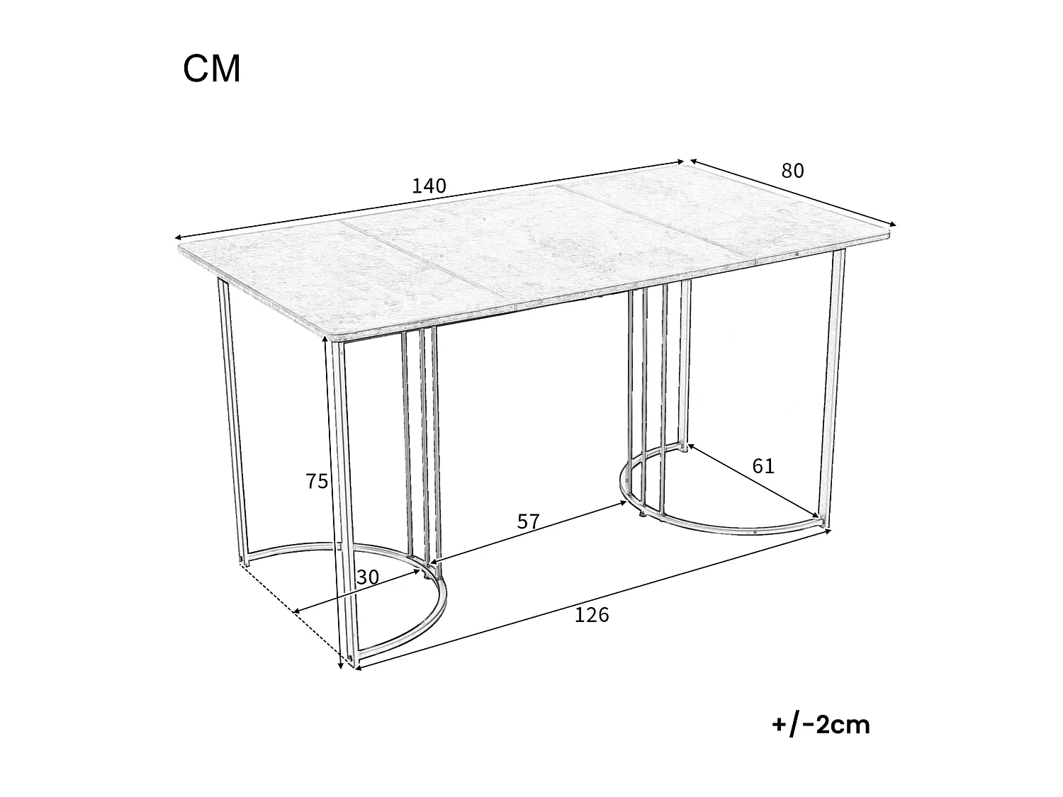 Table à manger 140/80/75 cm avec pieds réglables MDF gris