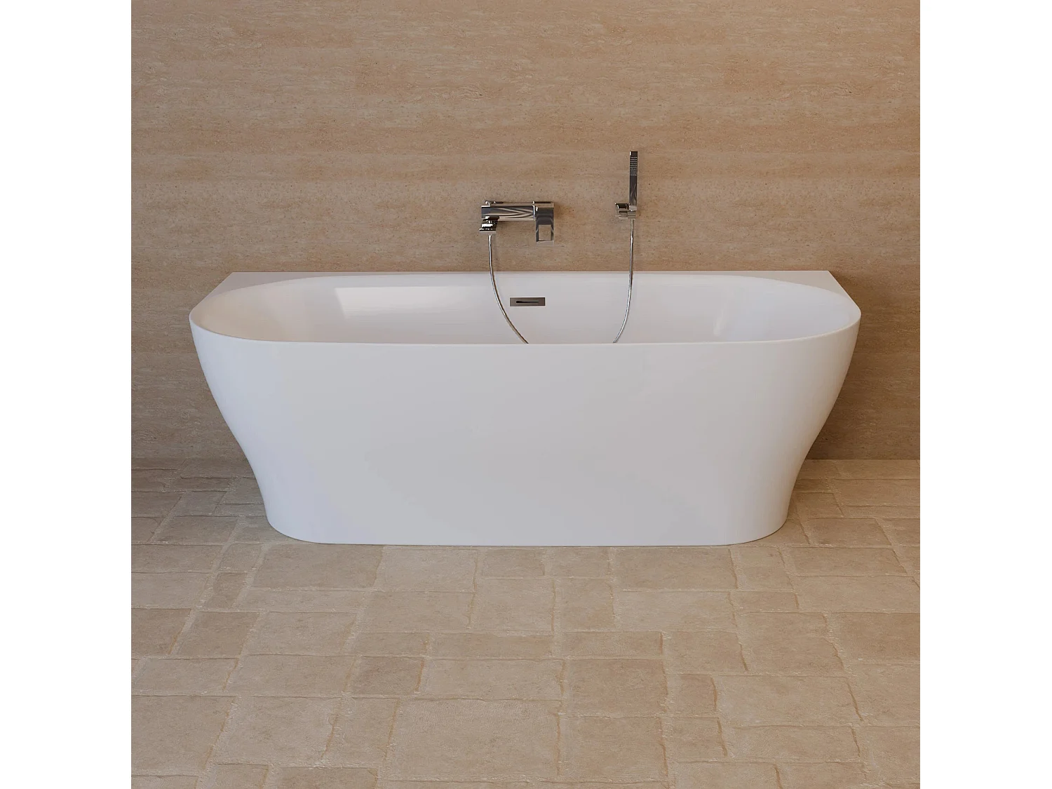 Baignoire Ilot Velvet 180 blanche 170 x75 x58 cm, by SPALINA