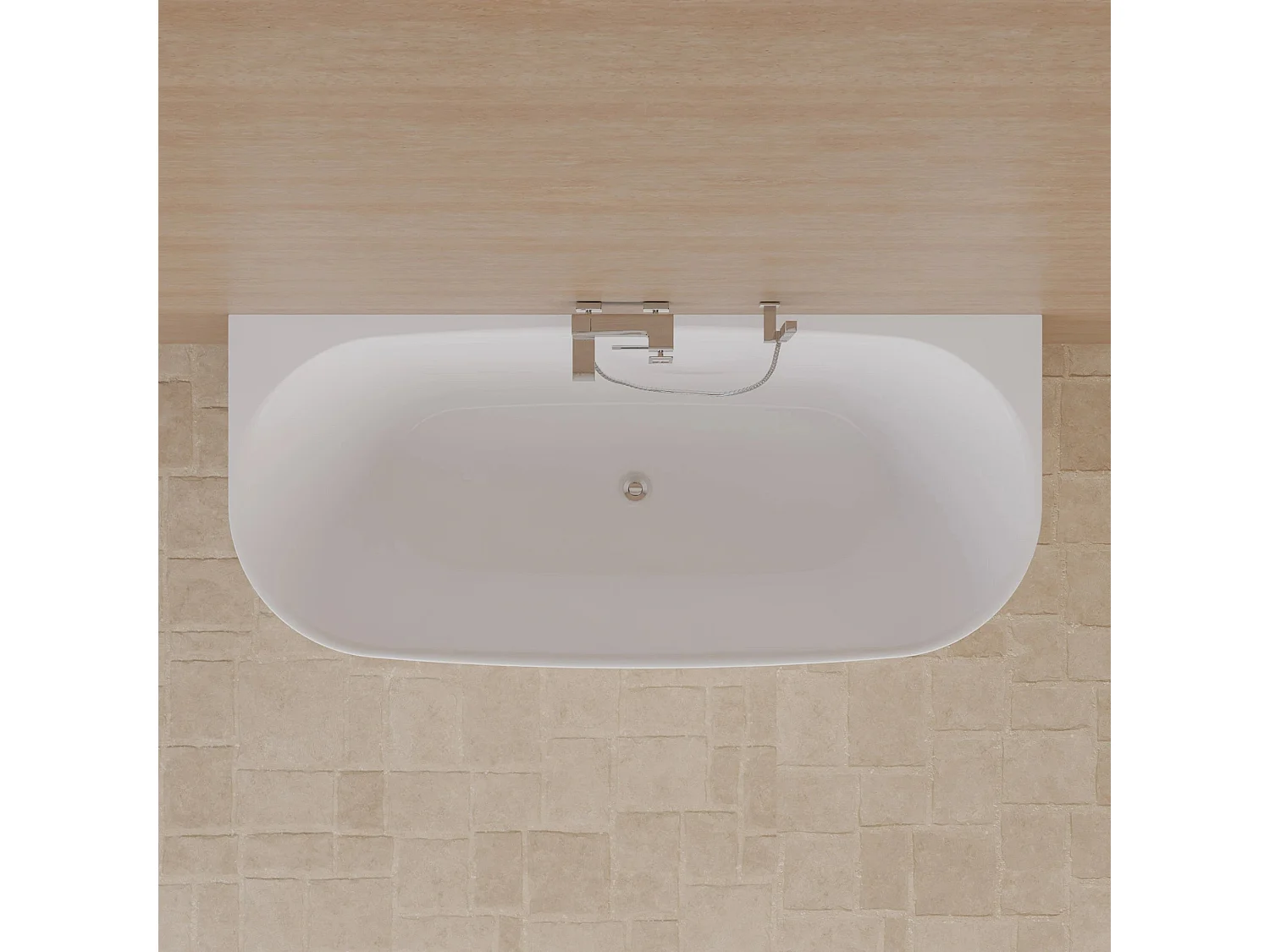 Baignoire Ilot Velvet 180 blanche 170 x75 x58 cm, by SPALINA