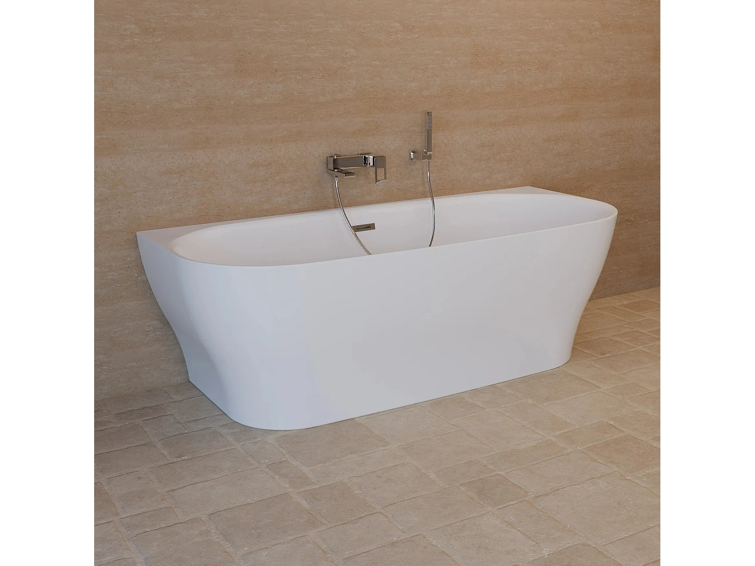 Baignoire Ilot Velvet 180 blanche 170 x75 x58 cm, by SPALINA