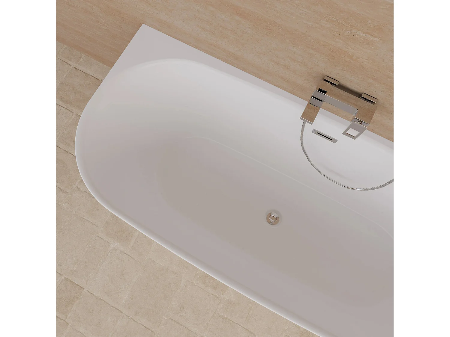 Baignoire Ilot Velvet 180 blanche 170 x75 x58 cm, by SPALINA