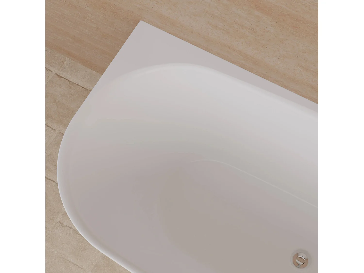 Baignoire Ilot Velvet 180 blanche 170 x75 x58 cm, by SPALINA