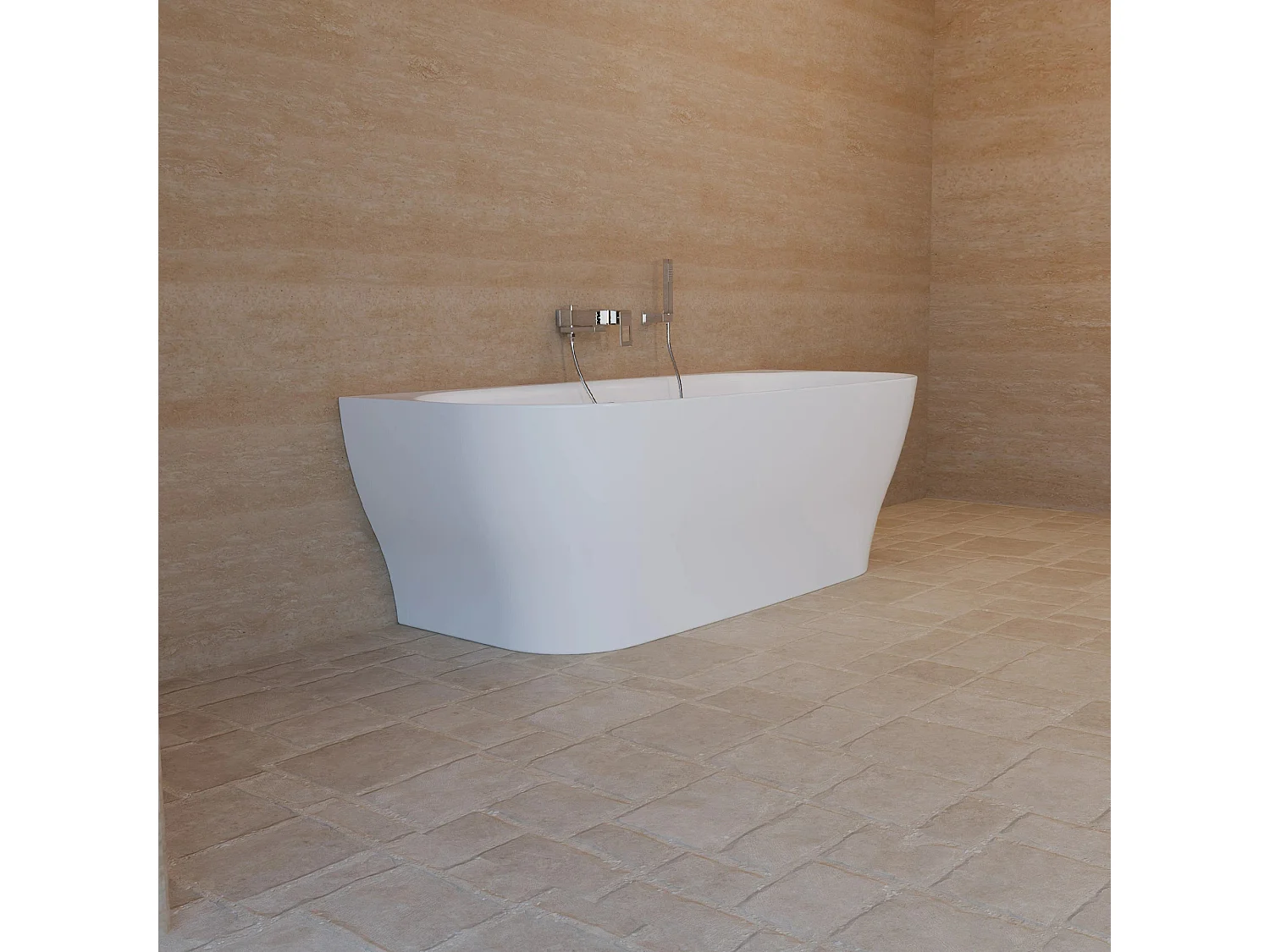 Baignoire Ilot Velvet 180 blanche 170 x75 x58 cm, by SPALINA
