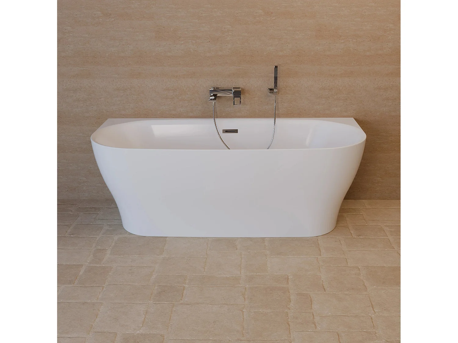 Baignoire Ilot Velvet 170 blanche 170 x75 x58 cm, by SPALINA