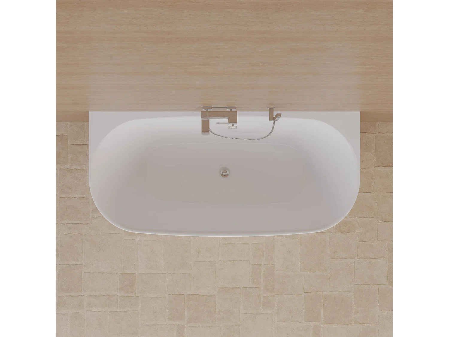 Baignoire Ilot Velvet 170 blanche 170 x75 x58 cm, by SPALINA