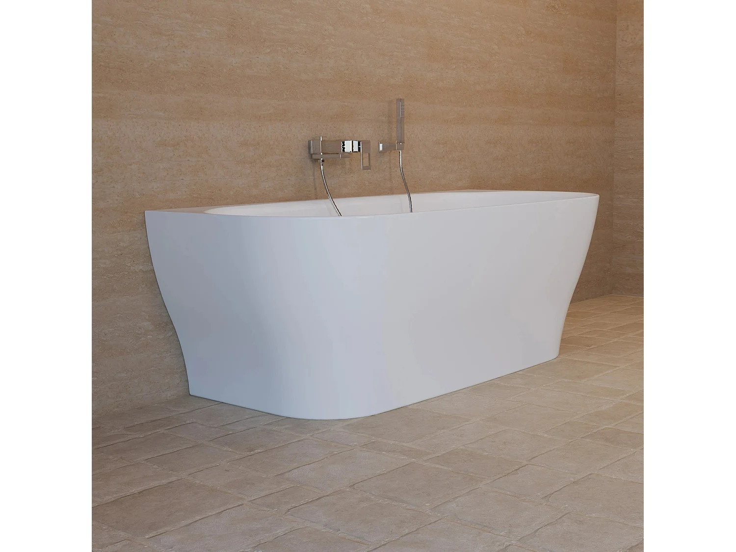 Baignoire Ilot Velvet 170 blanche 170 x75 x58 cm, by SPALINA