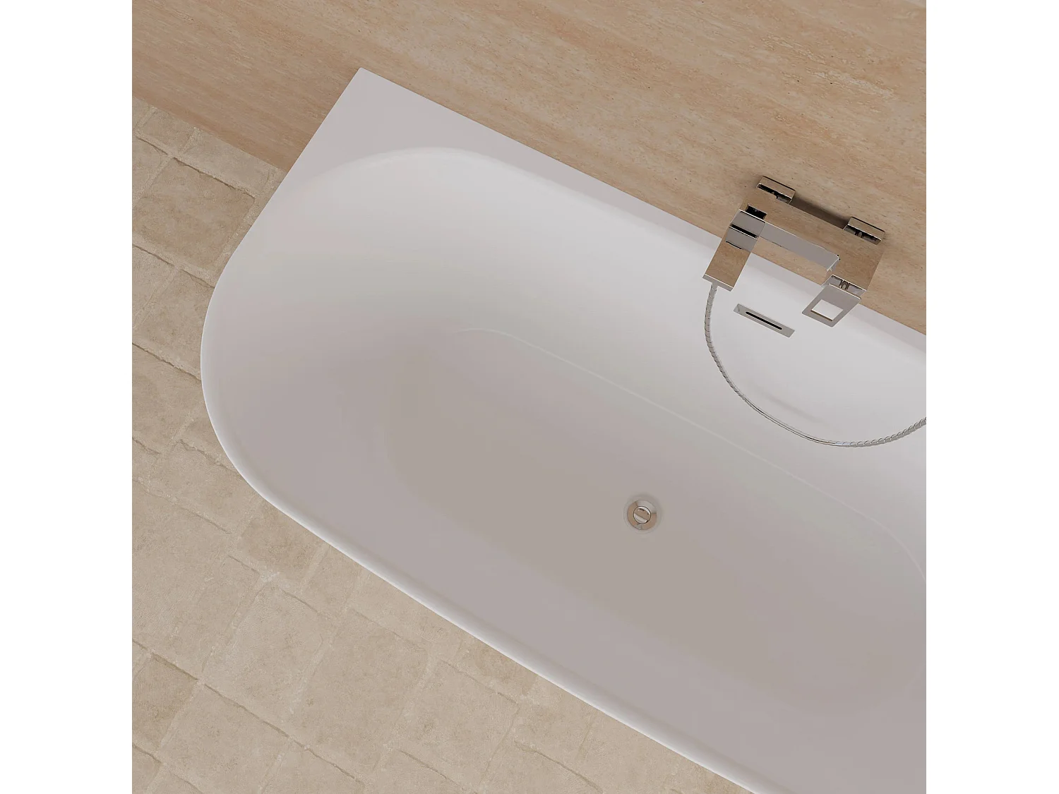 Baignoire Ilot Velvet 170 blanche 170 x75 x58 cm, by SPALINA