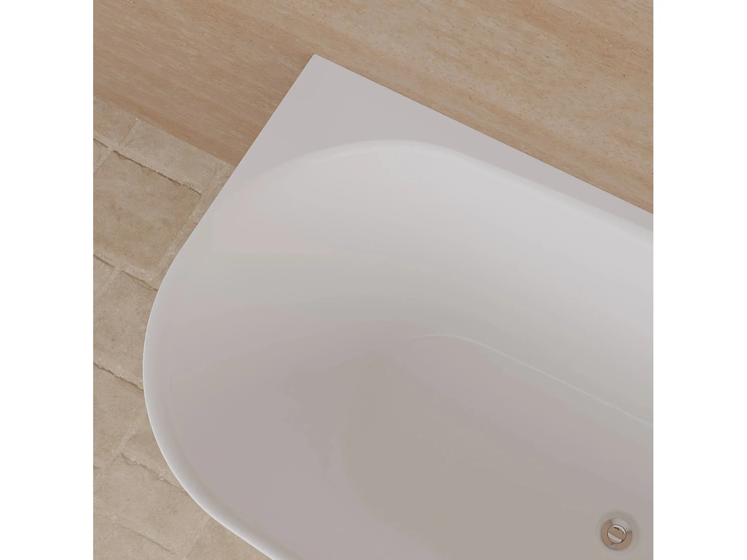 Baignoire Ilot Velvet 170 blanche 170 x75 x58 cm, by SPALINA