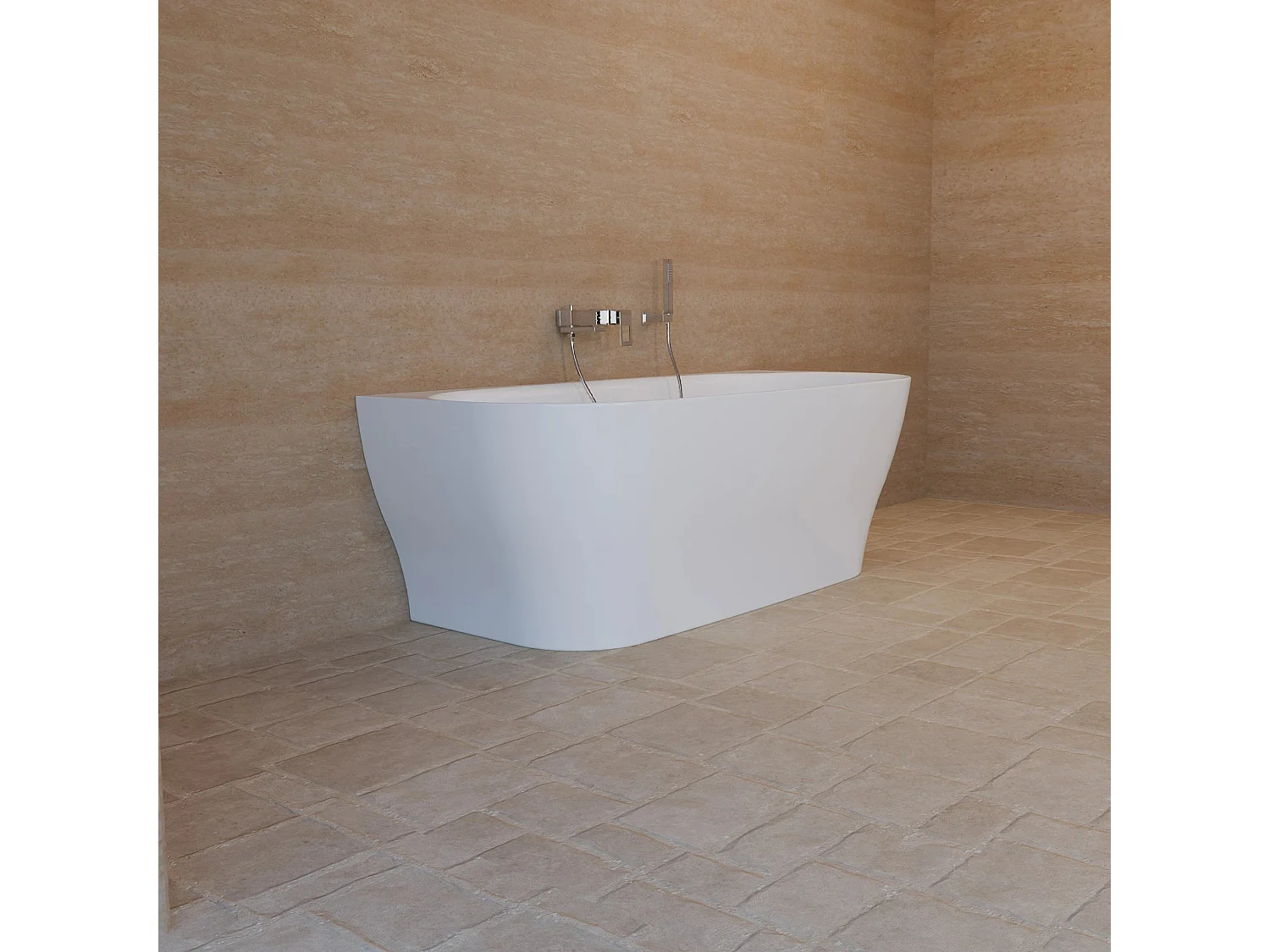 Baignoire Ilot Velvet 170 blanche 170 x75 x58 cm, by SPALINA