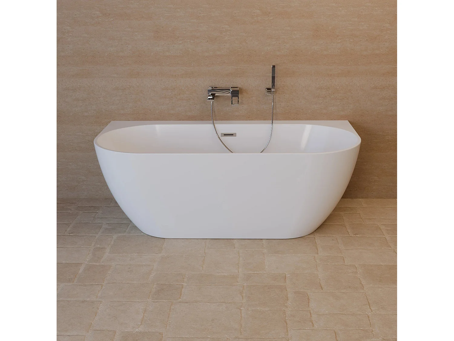 Baignoire Ilot Spring 166 blanche 166 x80 x58 cm, by SPALINA