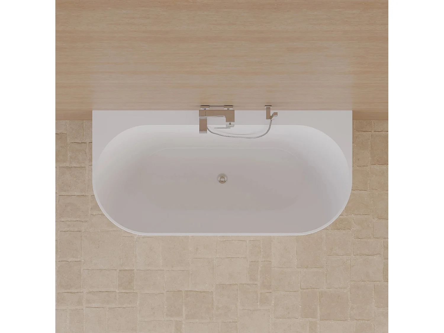 Baignoire Ilot Spring 166 blanche 166 x80 x58 cm, by SPALINA