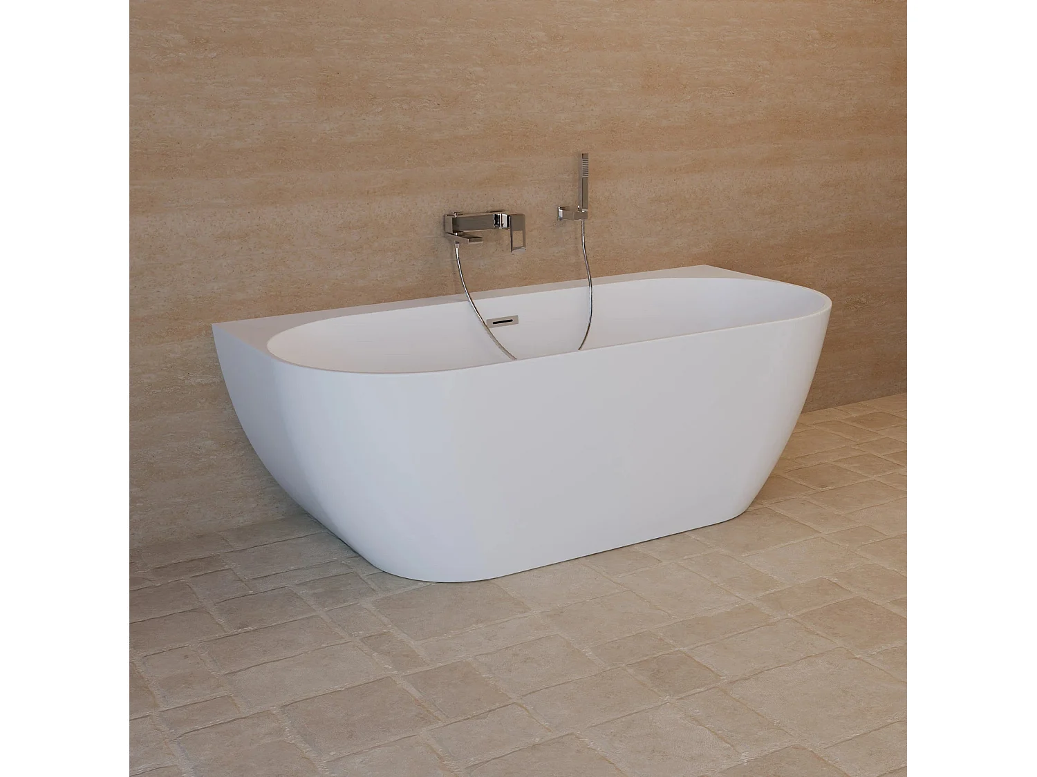 Baignoire Ilot Spring 166 blanche 166 x80 x58 cm, by SPALINA