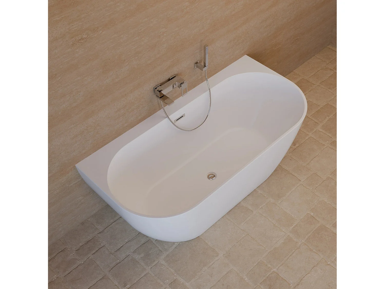 Baignoire Ilot Spring 166 blanche 166 x80 x58 cm, by SPALINA