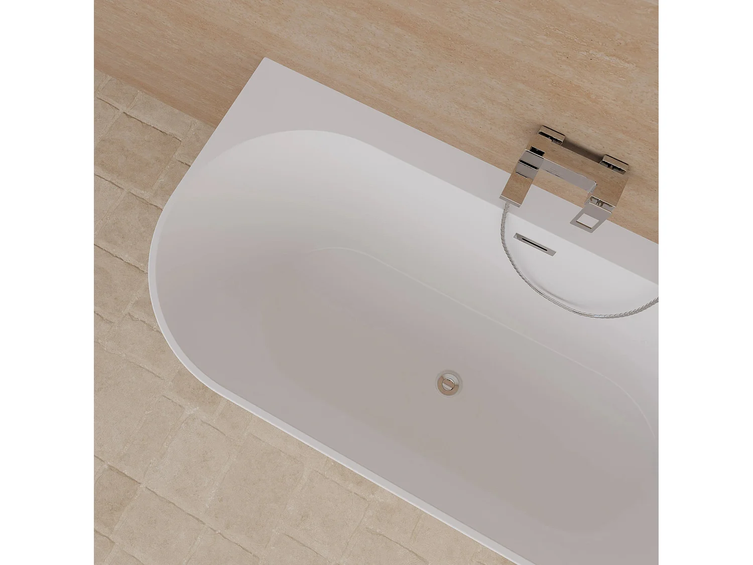 Baignoire Ilot Spring 166 blanche 166 x80 x58 cm, by SPALINA