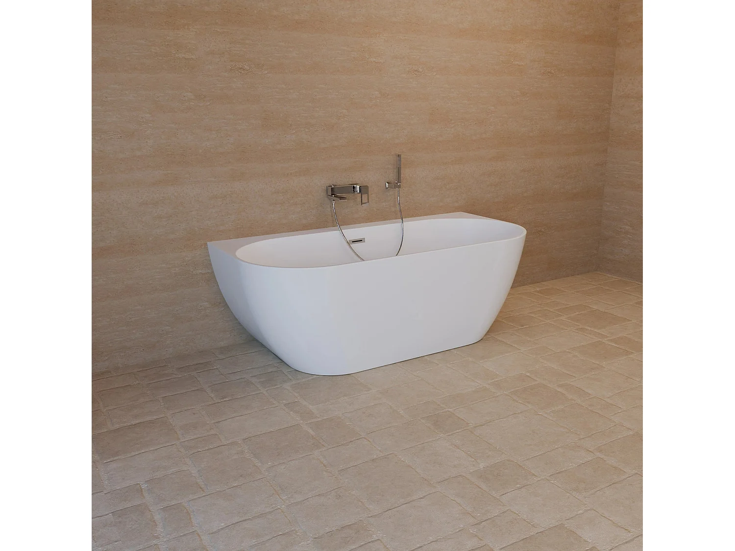Baignoire Ilot Spring 166 blanche 166 x80 x58 cm, by SPALINA
