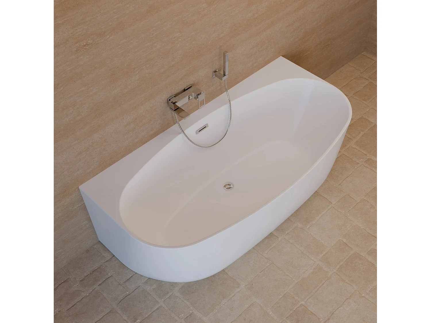 Baignoire Ilot Magic 180 blanche 180 x88 x58 cm, by SPALINA