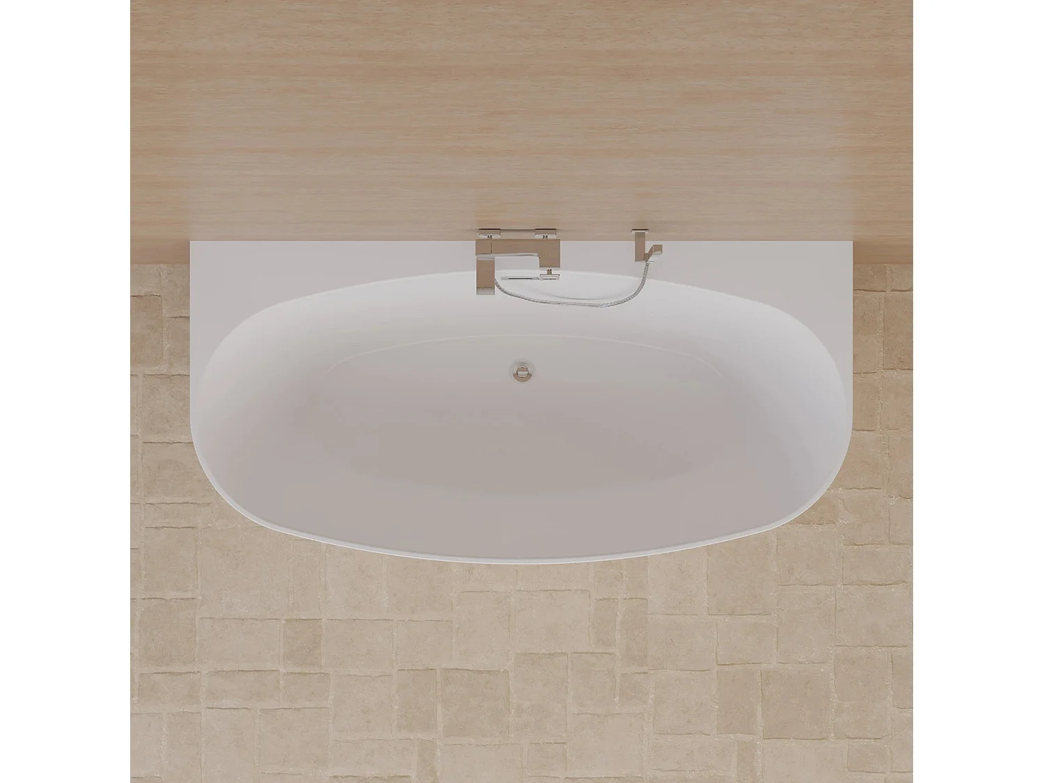 Baignoire Ilot Magic 180 blanche 180 x88 x58 cm, by SPALINA