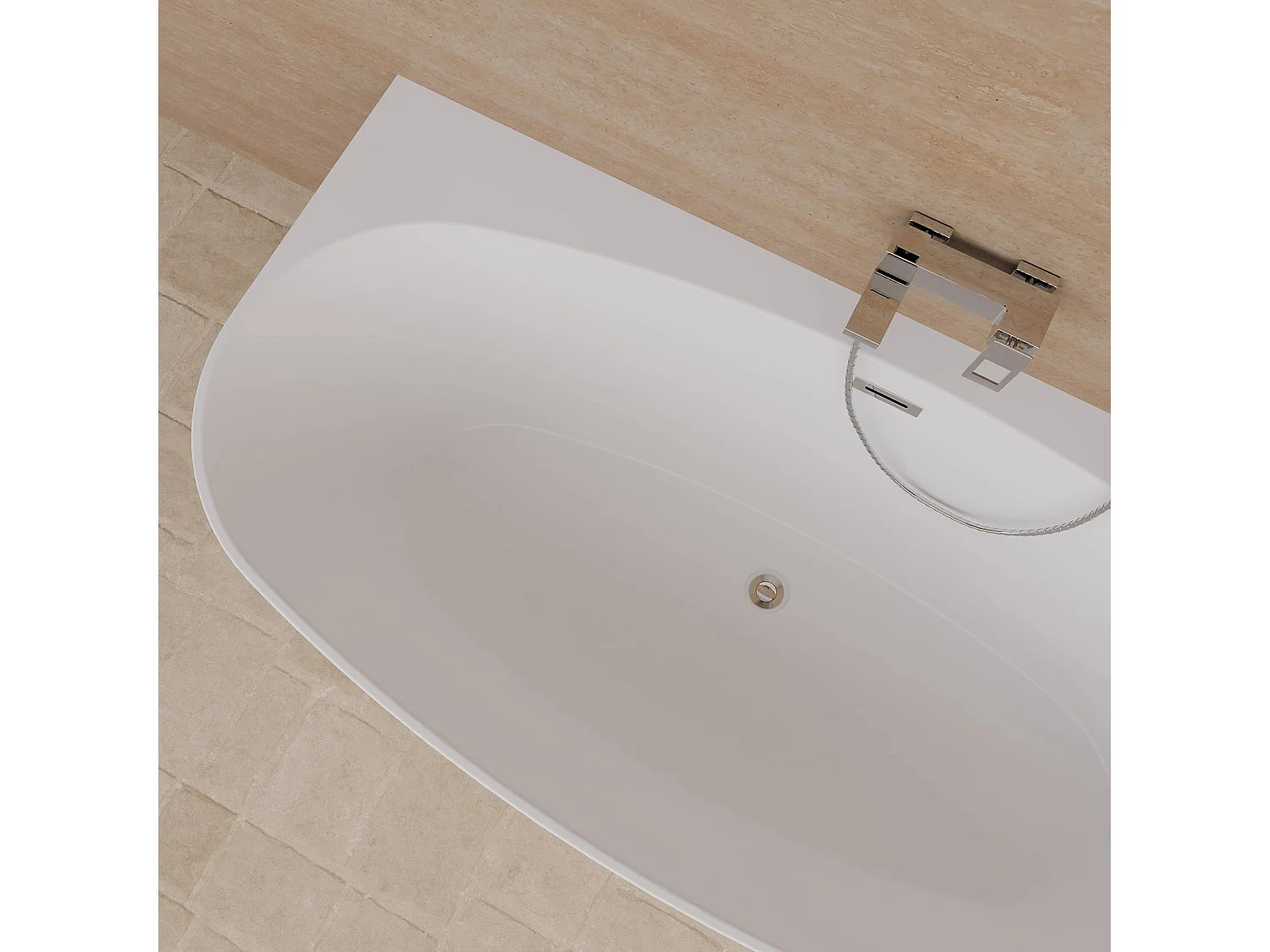 Baignoire Ilot Magic 180 blanche 180 x88 x58 cm, by SPALINA