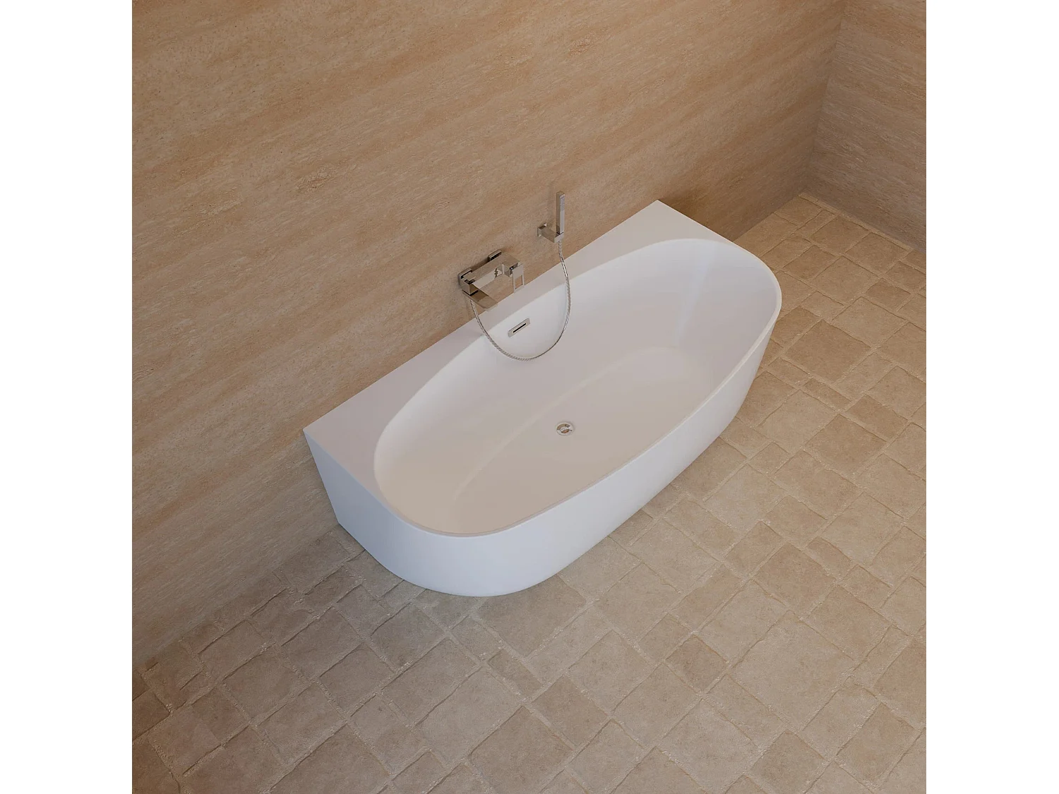 Baignoire Ilot Magic 180 blanche 180 x88 x58 cm, by SPALINA