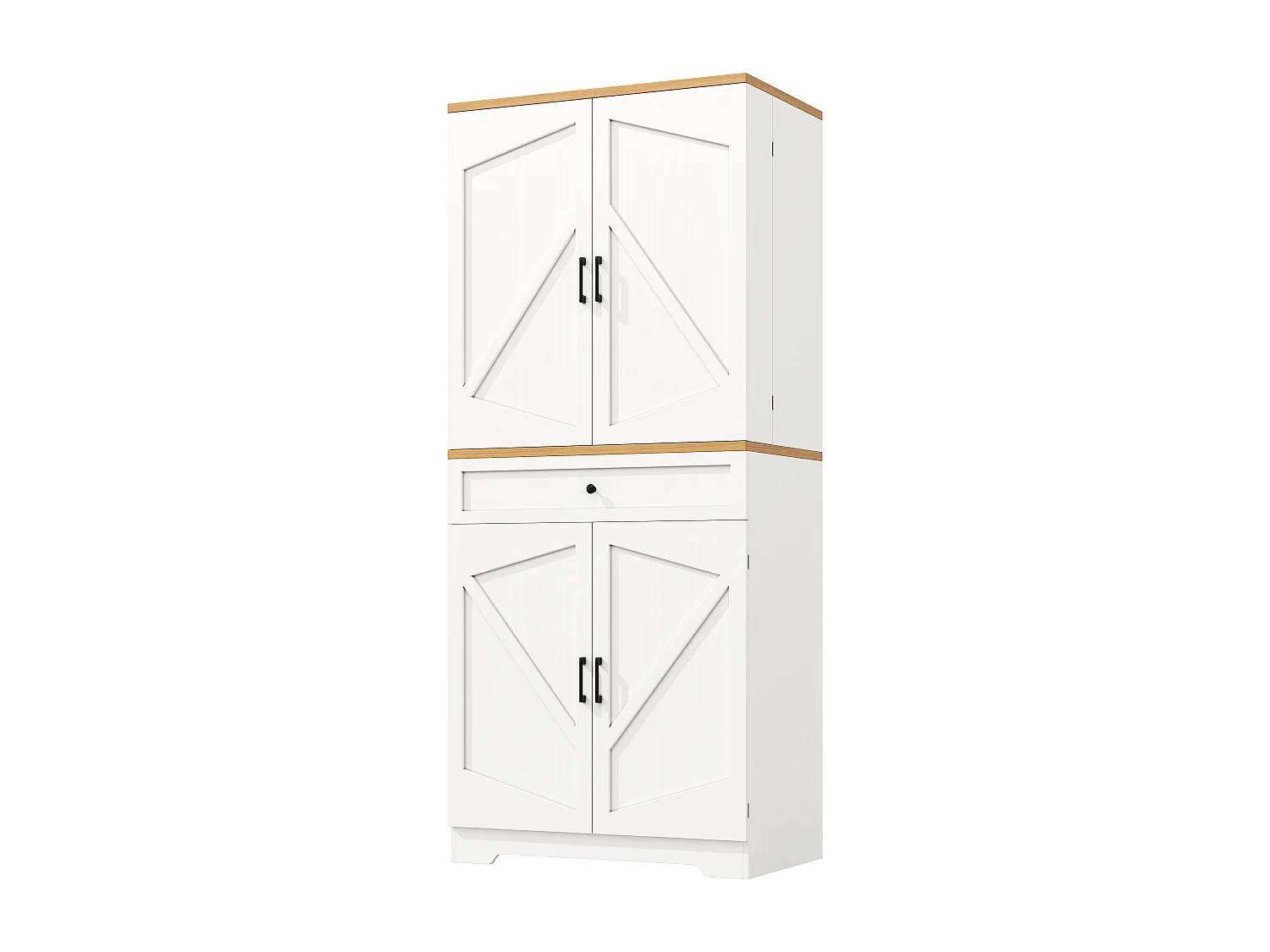 Armoire haute 80×40×180cm, Buffet snack, MDF et panneaux, 12 portes et tiroirs, rangement pour cuisine, salon ou salle à manger