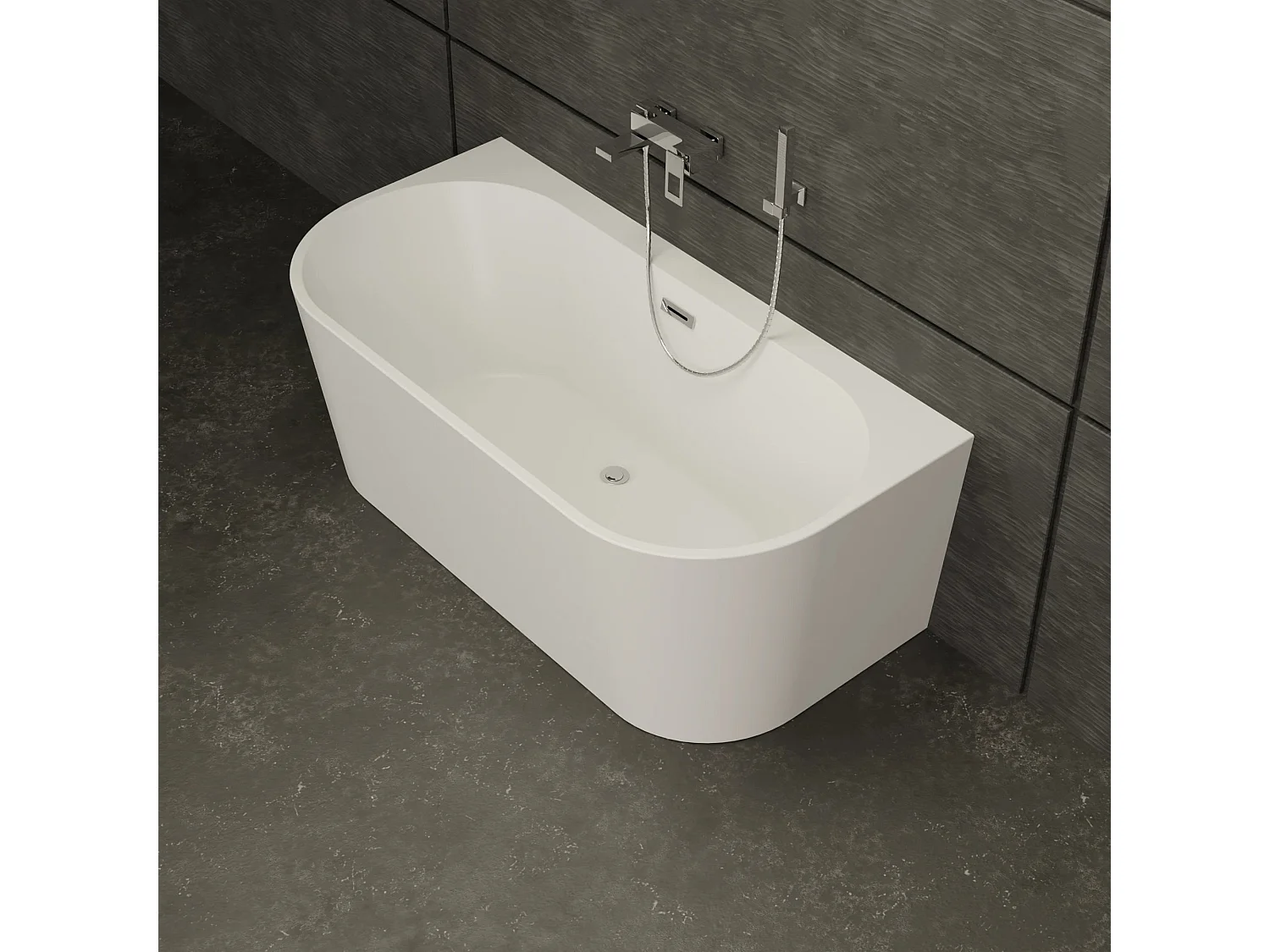 Baignoire Ilot Naos 160 blanche 160 x75 x58 cm, by SPALINA
