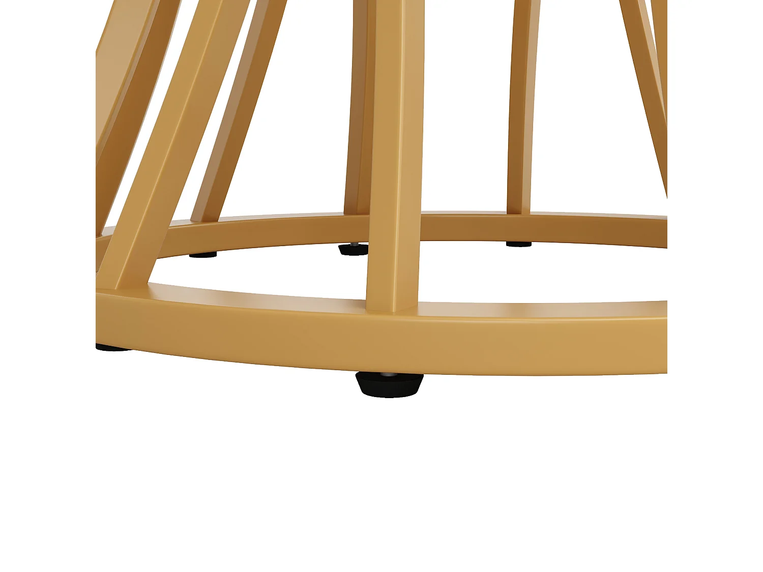 Table à manger ronde 80/76/80 cm avec pieds réglables MDF effet marbre et métal doré