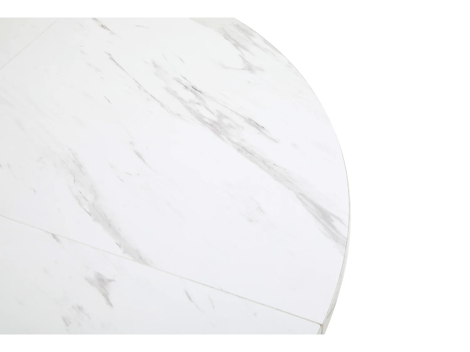 Table à manger ronde 100/75 cm avec piètement métal MDF blanc