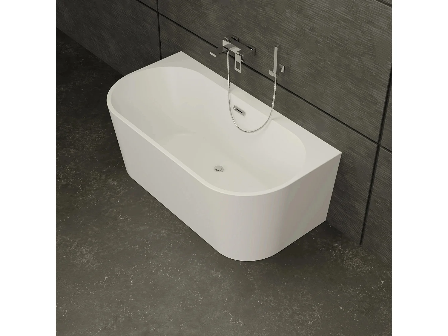 Baignoire Ilot Naos 150 blanche 150 x69 x58 cm, by SPALINA