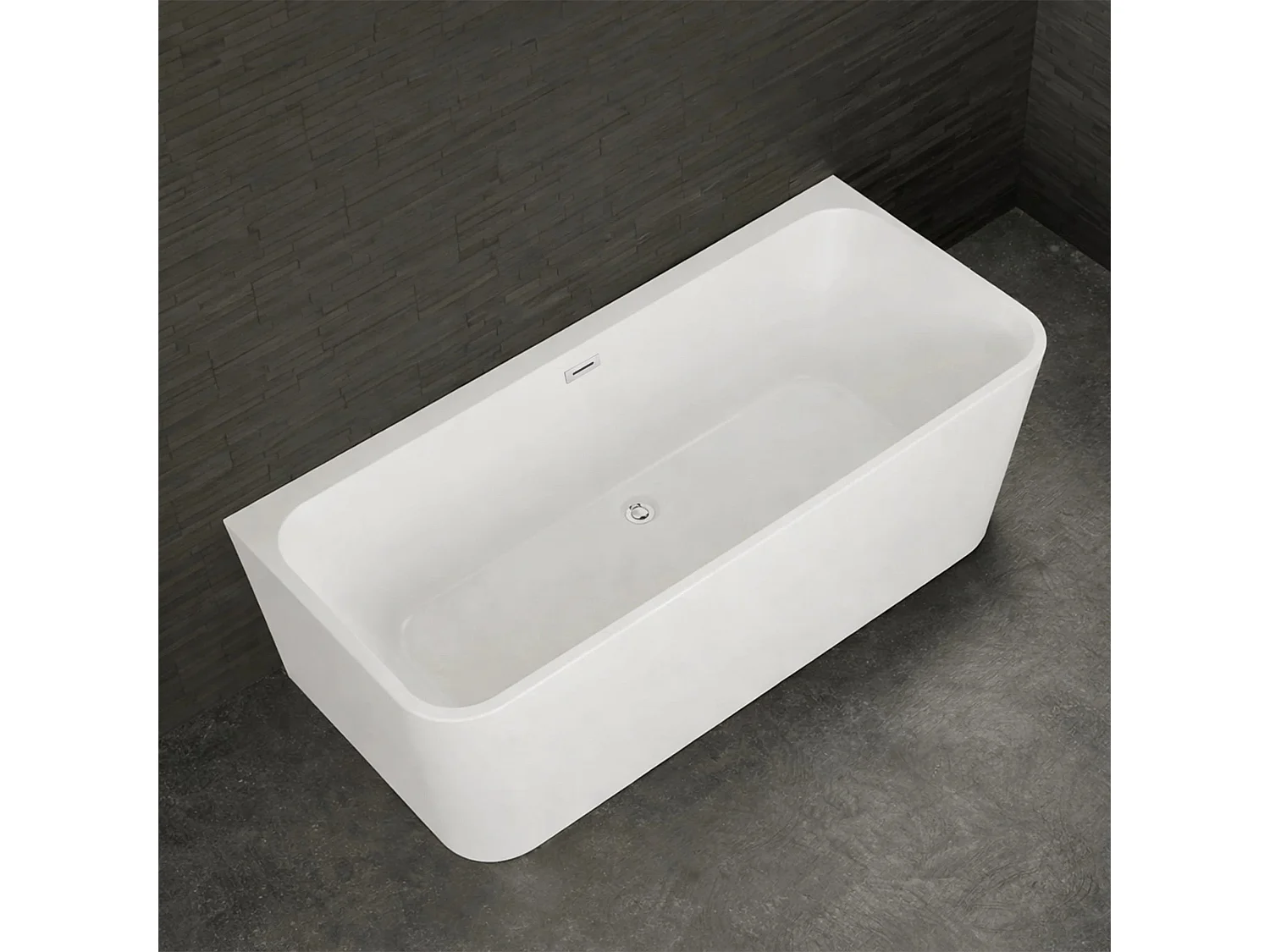Bundle Mint 160 blanche + robinetterie Infinite chromée 160 x75 x57 cm, by SPALINA