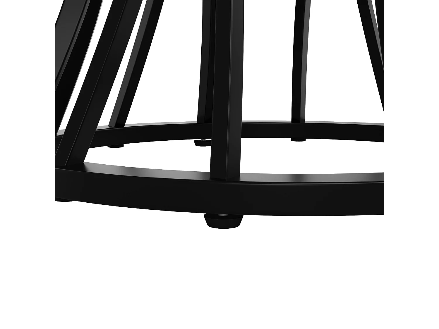 Table à manger ronde 80/80/76 cm avec pieds réglables MDF effet marbre noir et métal noir