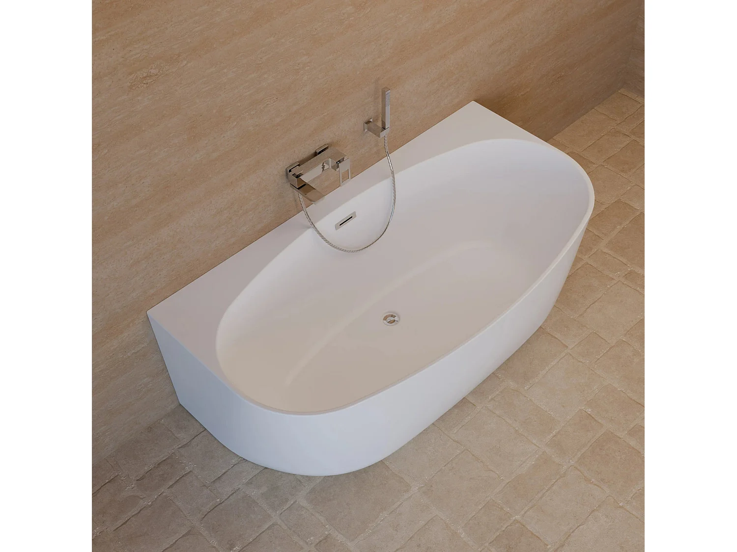 Baignoire Ilot Magic 170 blanche 170 x88 x58 cm, by SPALINA