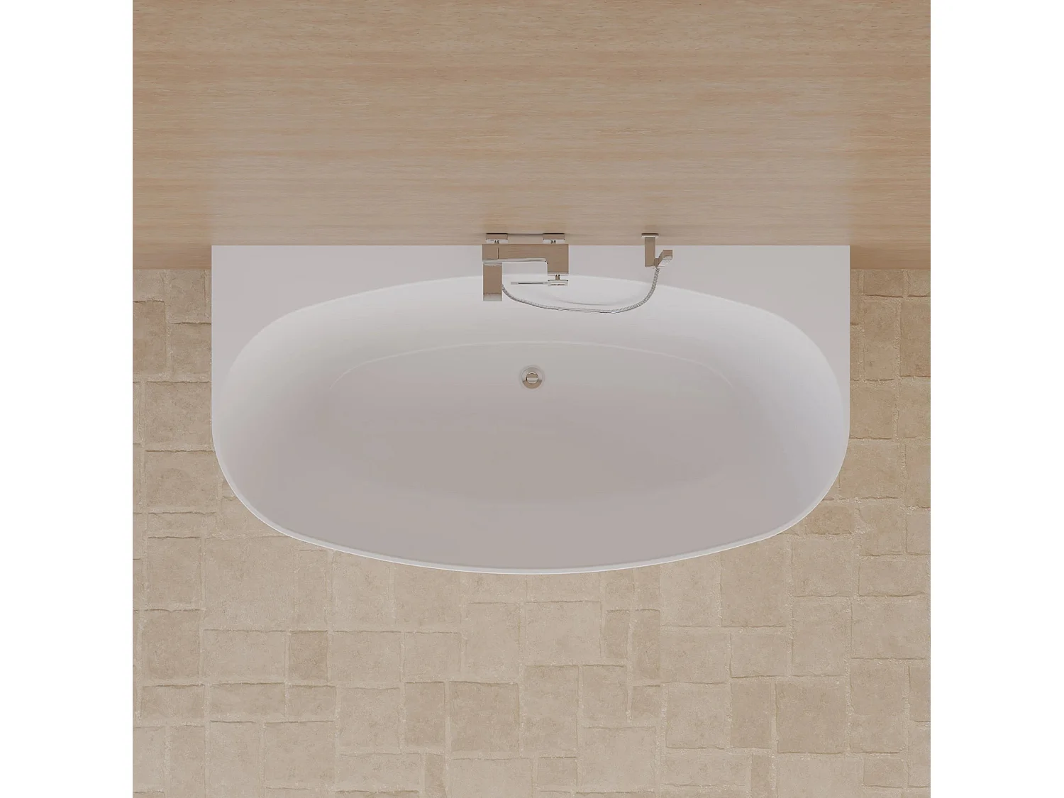 Baignoire Ilot Magic 170 blanche 170 x88 x58 cm, by SPALINA