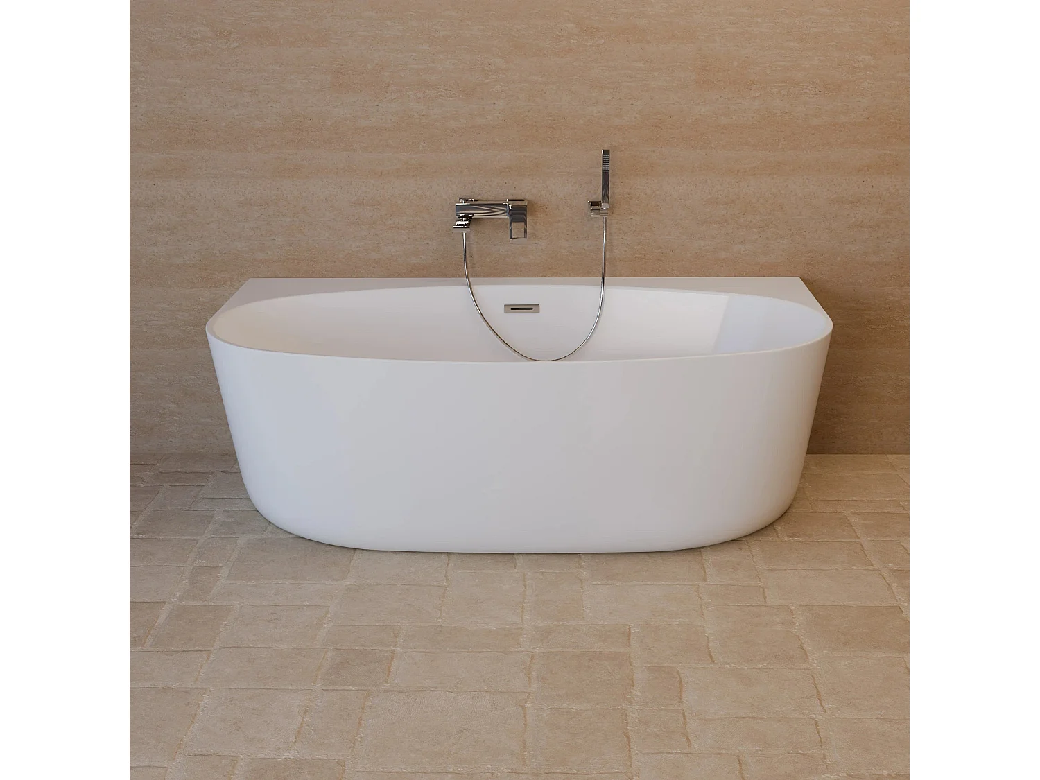 Baignoire Ilot Magic 170 blanche 170 x88 x58 cm, by SPALINA
