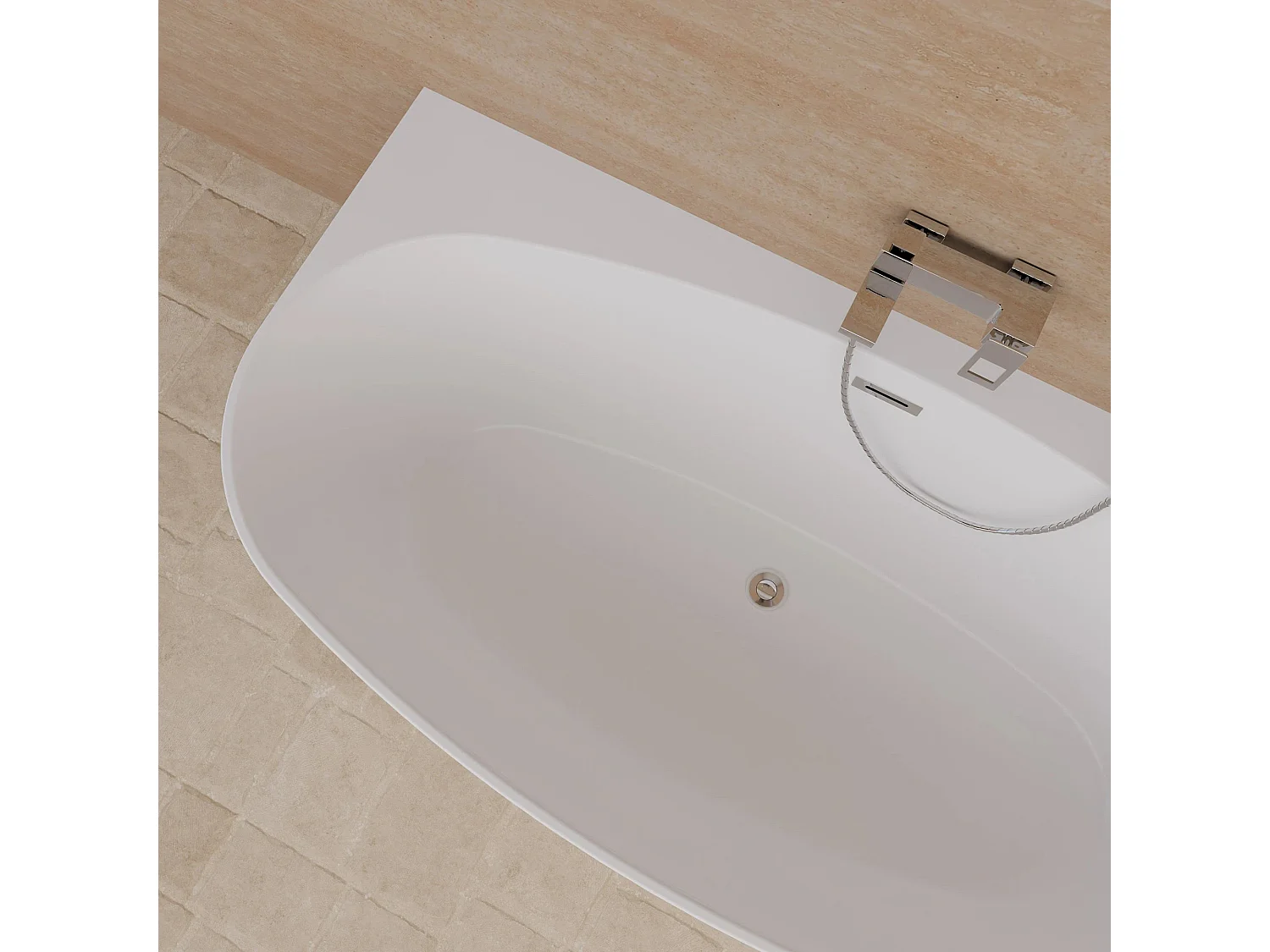 Baignoire Ilot Magic 170 blanche 170 x88 x58 cm, by SPALINA