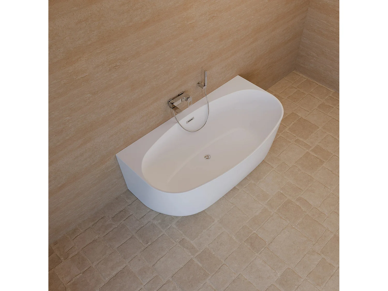 Baignoire Ilot Magic 170 blanche 170 x88 x58 cm, by SPALINA