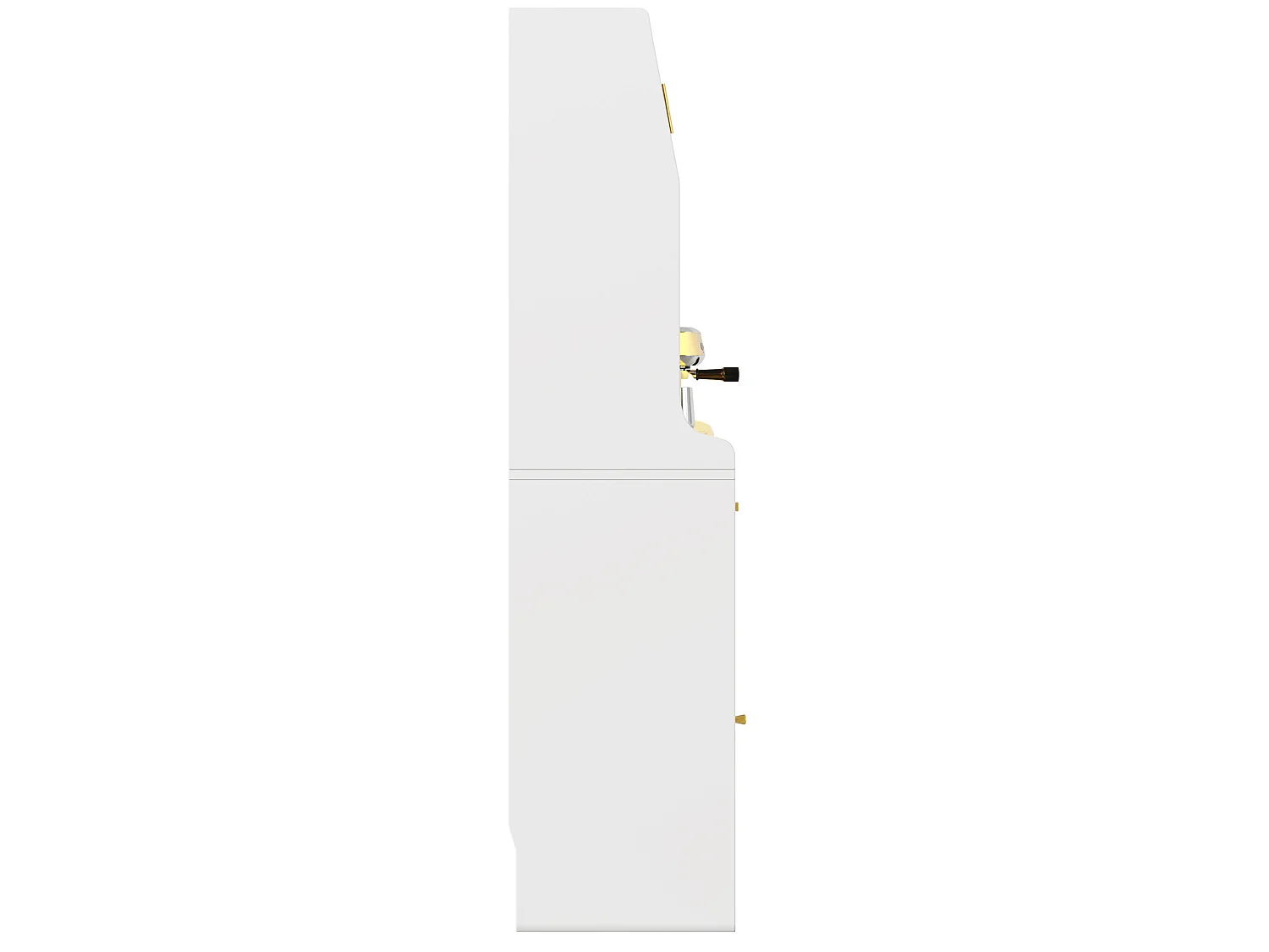 Buffet haut 120/180/40 cm avec éclairage LED et étagères réglables MDF et panneaux de particules blanc