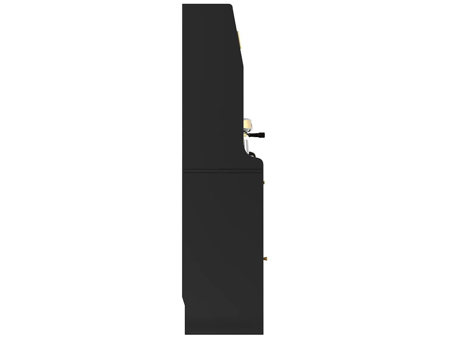 Buffet haut 120/180/40 cm avec éclairage LED et 2 tiroirs MDF et panneaux de particules noir