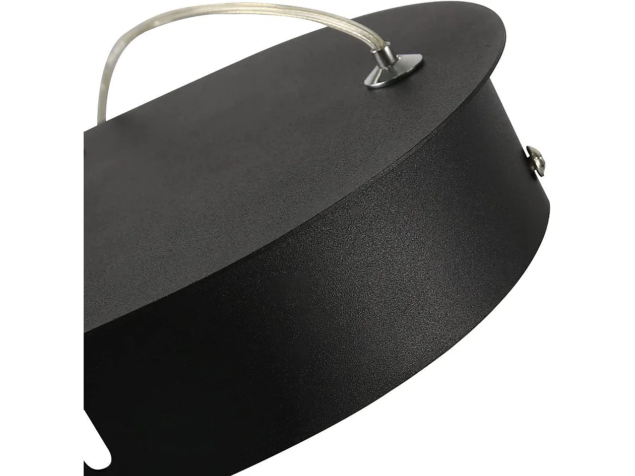 Suspension LED Noir 47W – Design symbole musical – Dimmable avec télécommande – Salon Salle à manger L.75 x H.160 cm