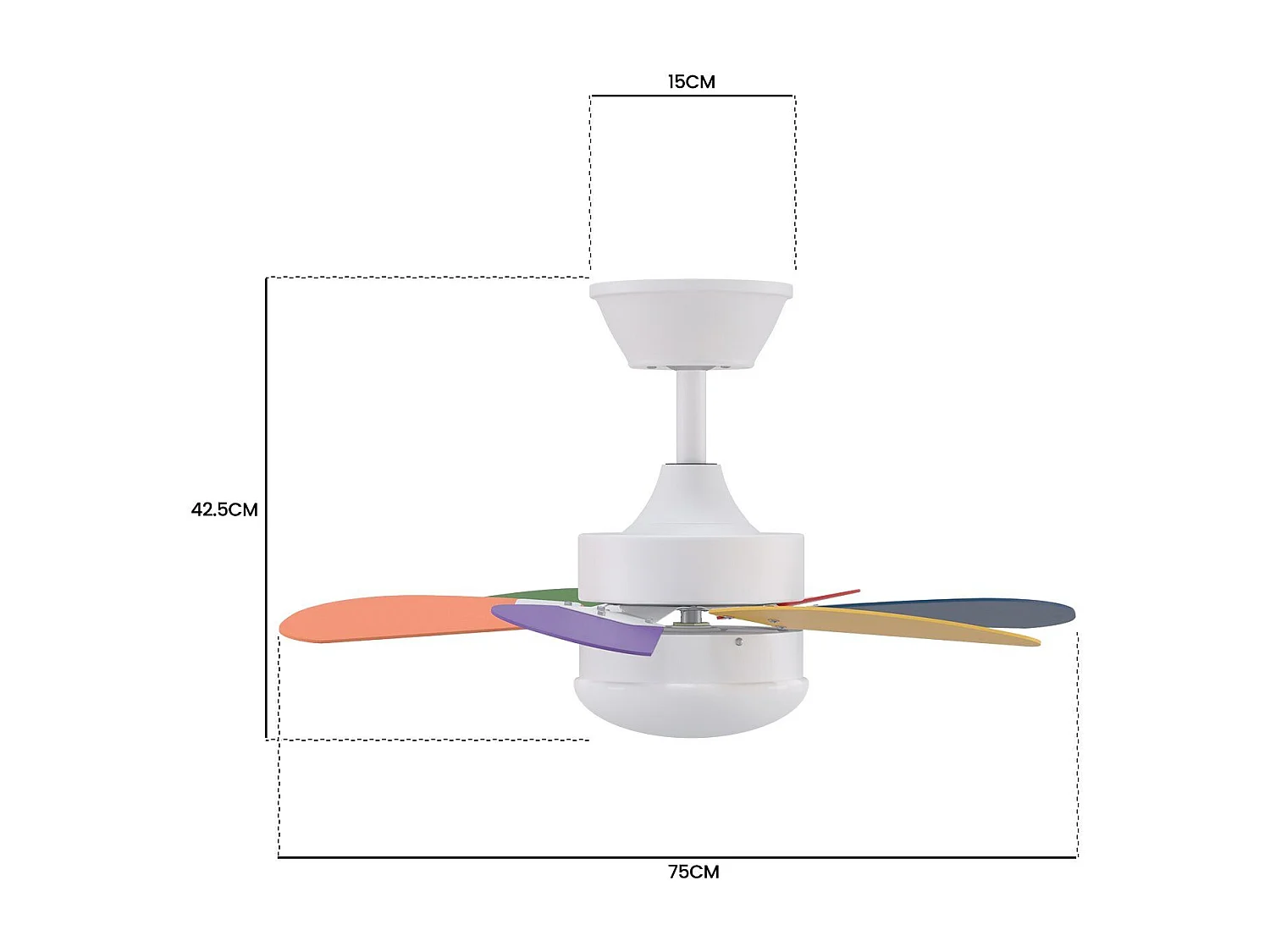ZMH Ventilateur de plafond avec lumière et télécommande Silencieux pour le couloir Chambre à coucher Plafonnier
