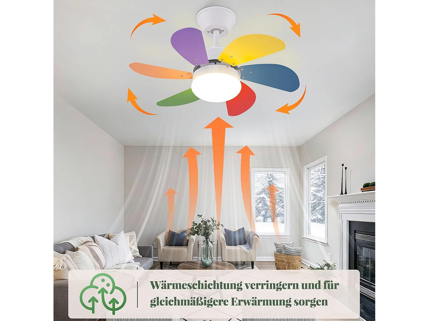 ZMH Ventilateur de plafond avec lumière et télécommande Silencieux pour le couloir Chambre à coucher Plafonnier