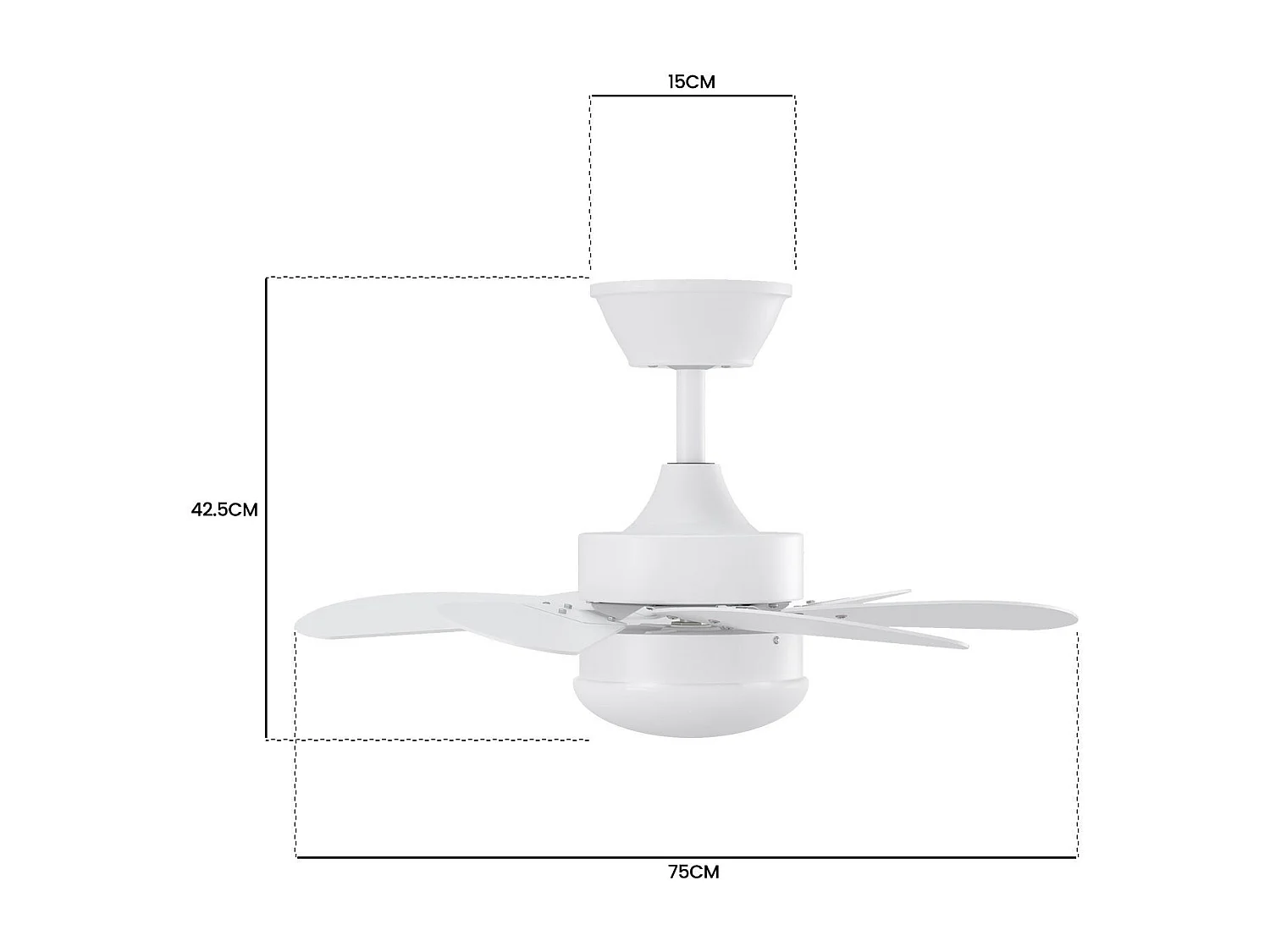 ZMH Ventilateur Plafond LED 6 Pales Ø75cm - Sans Ampoule, Télécommande, Silencieux, Été/Hiver (Chambre/Cuisine)