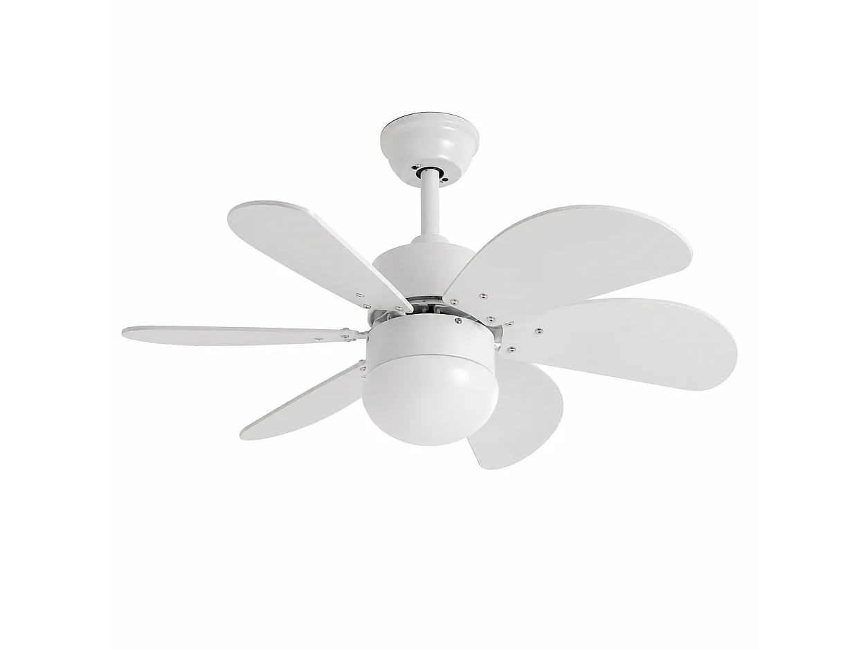 ZMH Ventilateur Plafond LED 6 Pales Ø75cm Sans Ampoule Télécommande Silencieux Été/Hiver (Chambre/Cuisine)
