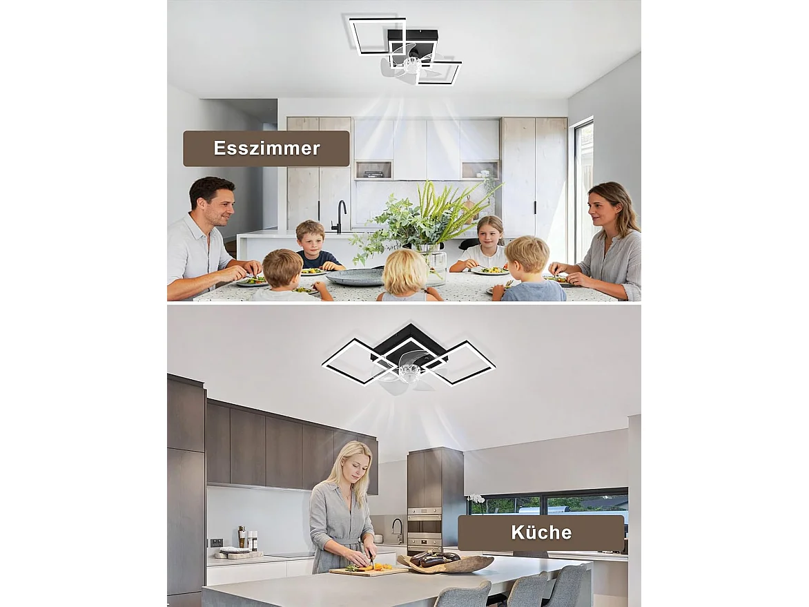 ZMH Ventilateur de plafond LED moderne 68cm 6 vitesses avec intensité réglable avec télécommande et minuterie pour salon salle à manger chambre