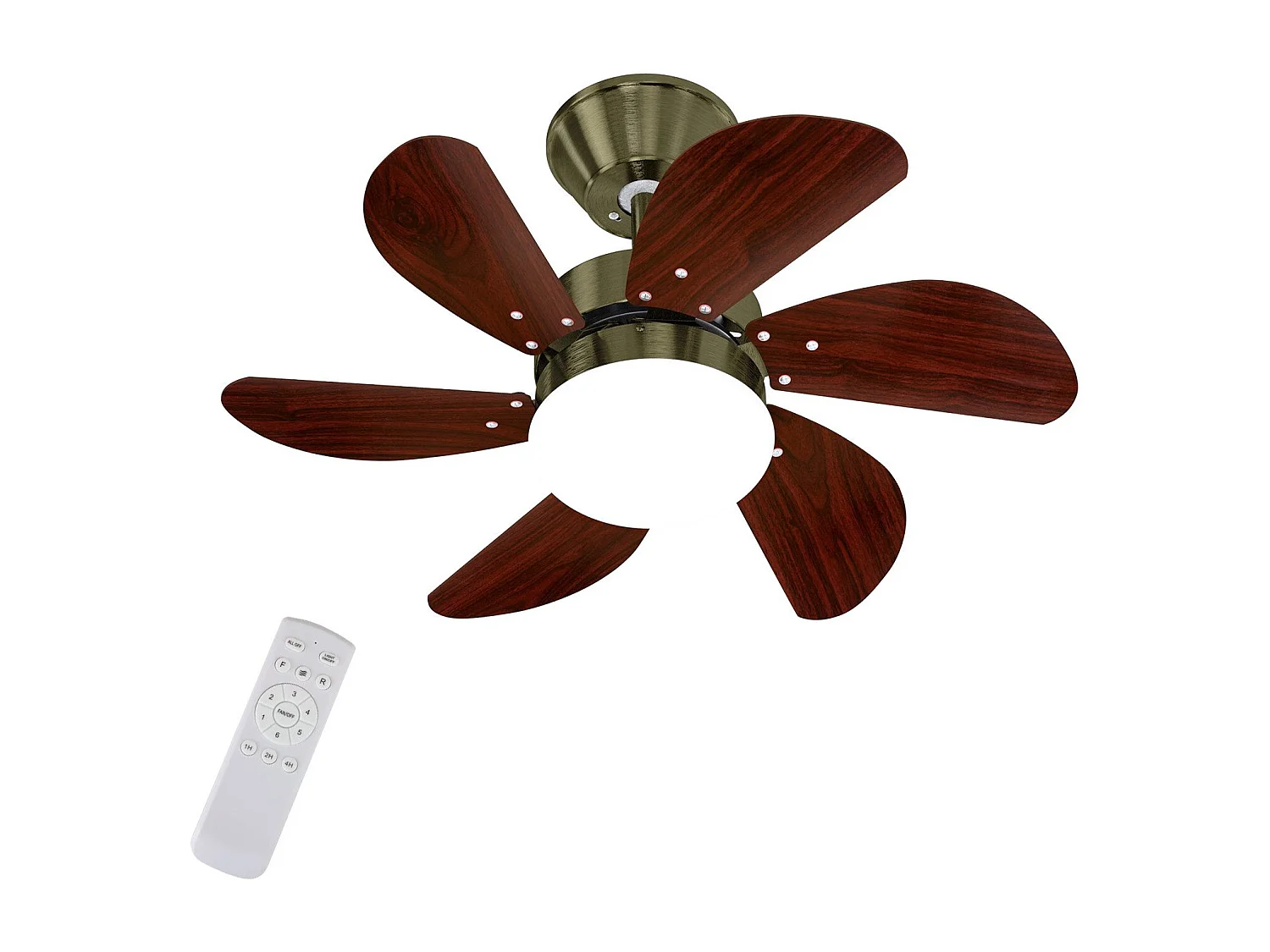 ZMH Ventilateur de plafond avec lumière et télécommande Silencieux pour le couloir Chambre à coucher Plafonnier