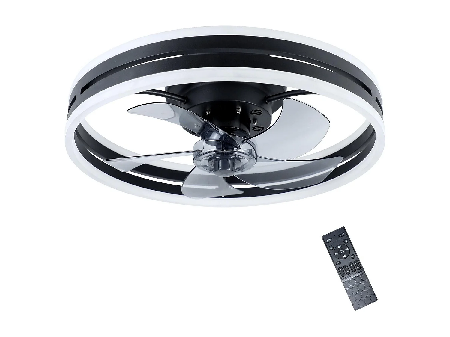 ZMH Ventilateur de plafond Avec éclairage Télécommande Lampe de plafond Dimmable Timing
