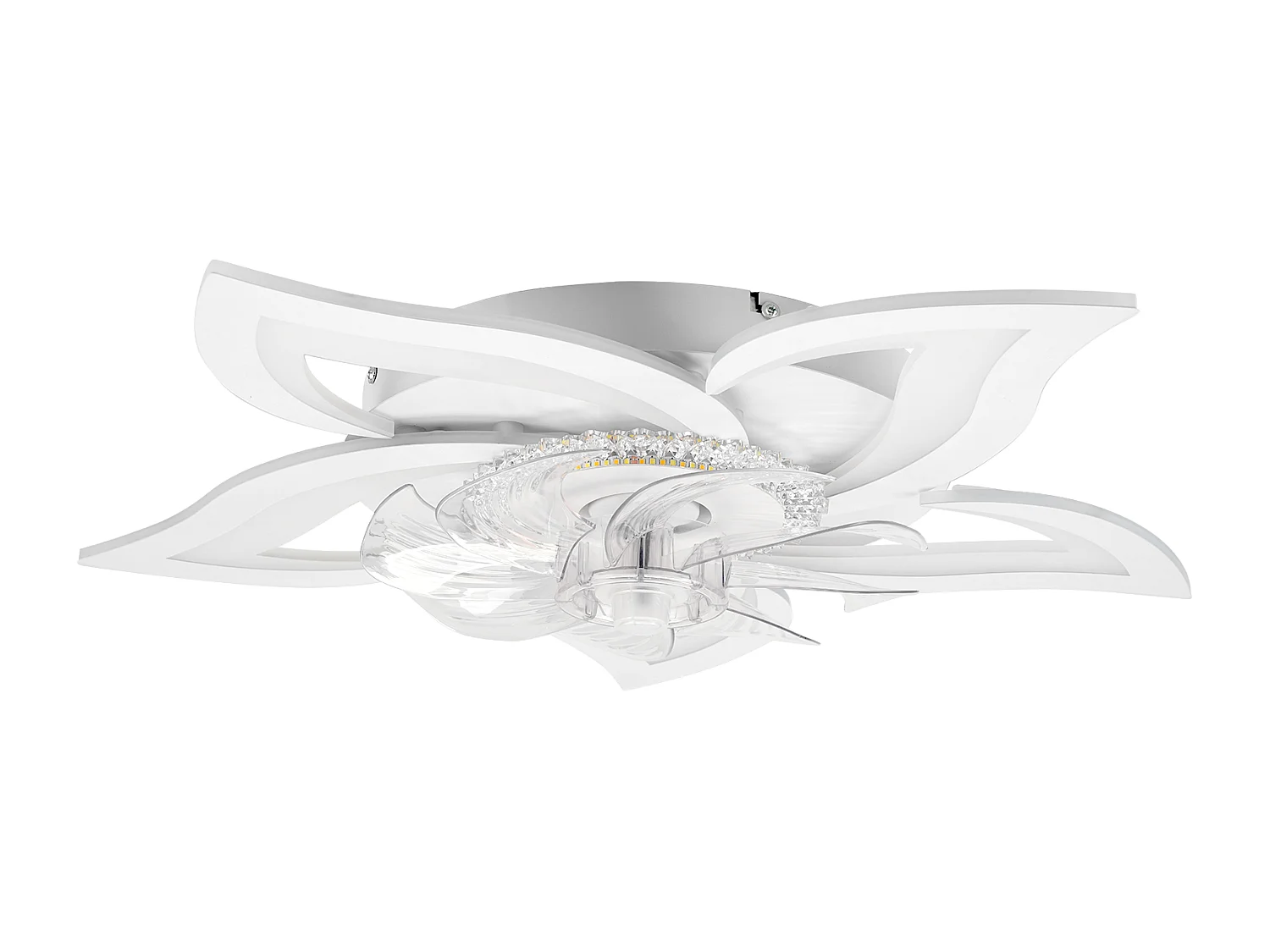 ZMH Ventilateur de plafond LED 48W Blanc - Silencieux avec Télécommande Dimmable 3 Températures 6 Vitesses Timer - Pour Chambre