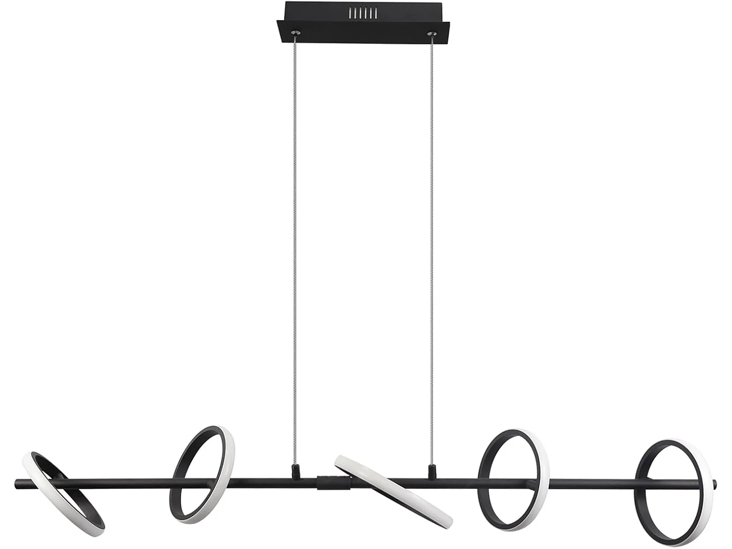 ZMH Suspension LED Dimmable 42W Noir Anneau Moderne avec Télécommande Hauteur Réglable 150cm Pour Salle à Manger Salon