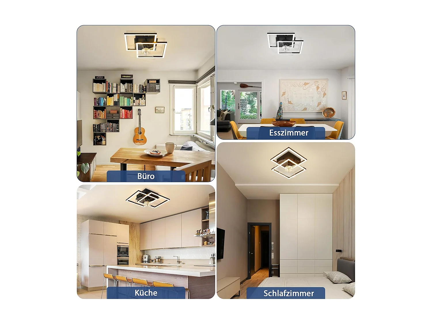 ZMH Ventilateur de plafond  LED silencieux noir avec éclairage moderne et télécommande intensité réglable vitesses minuterie pour chambre