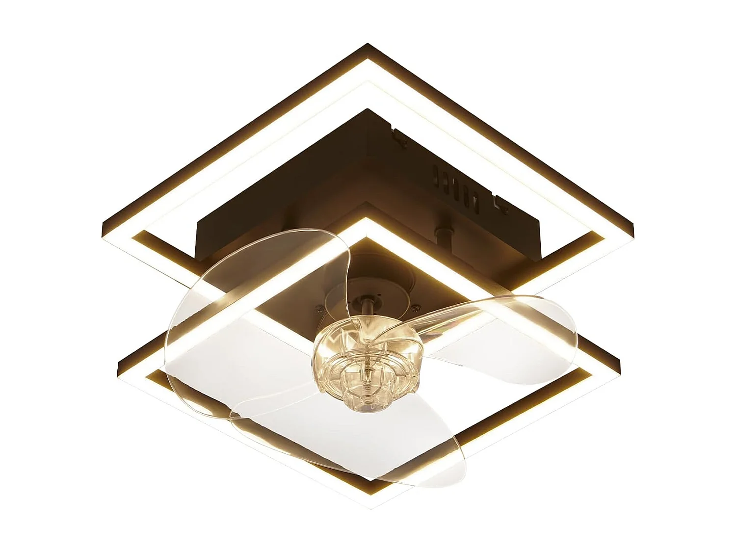 ZMH Ventilateur de plafond  LED silencieux noir avec éclairage moderne et télécommande intensité réglable vitesses minuterie pour chambre